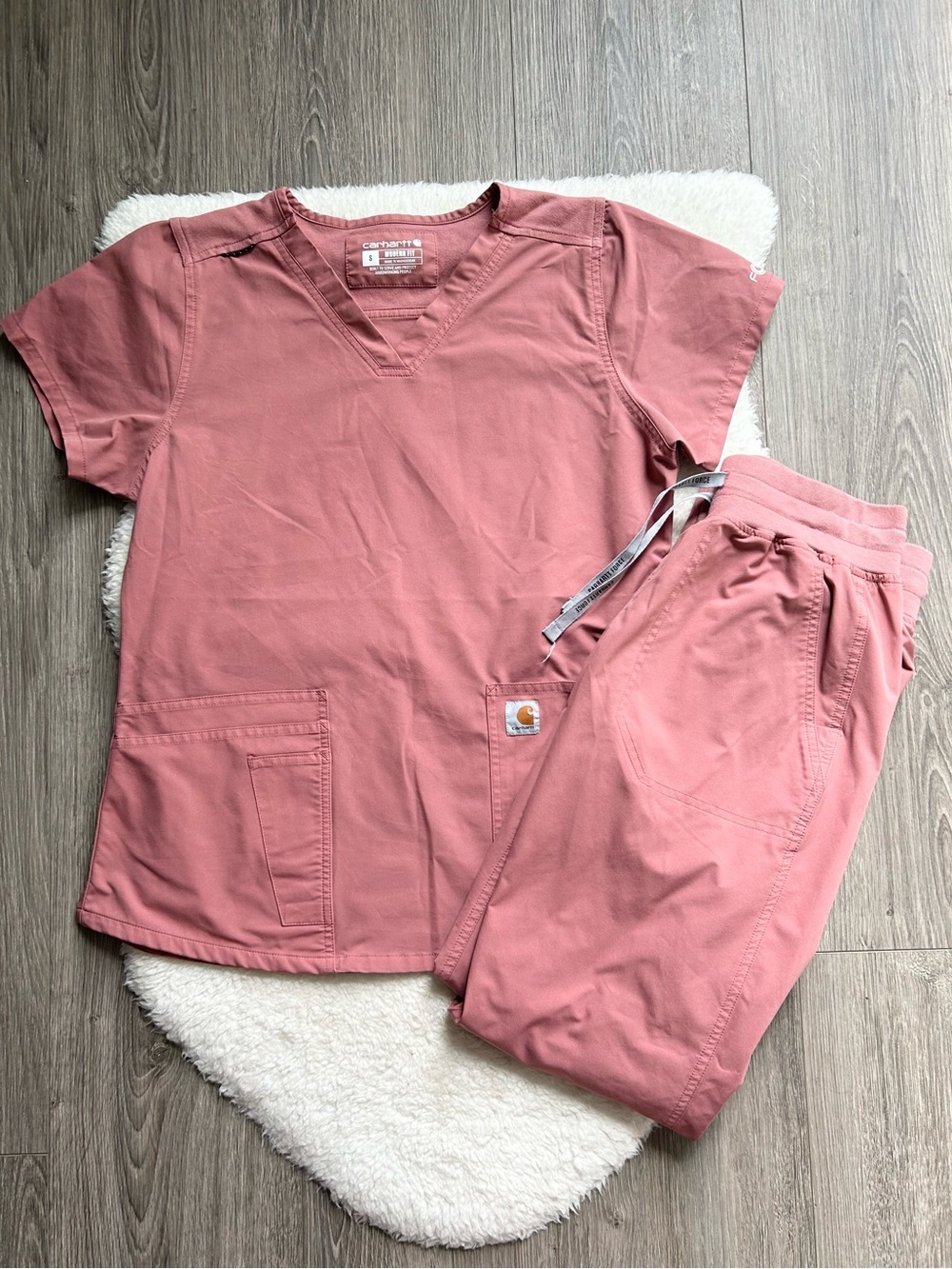 Carhartt Pink Maeve Scrub Set - Top & Drawstring Pants